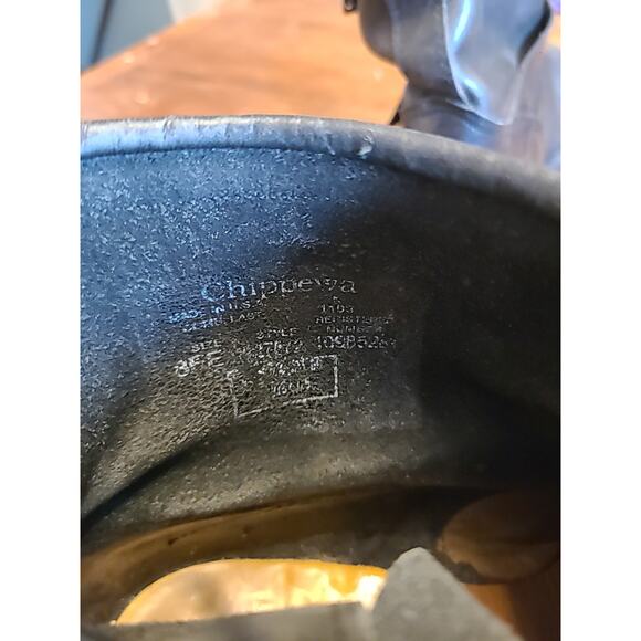 Vintage CHIPPEWA Steel-Toe Engineer Boots with Vibram Soles, Size 8D - Picture 7 of 16